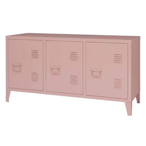 MIOCASA Metal TV Stand with 3-Door Locker