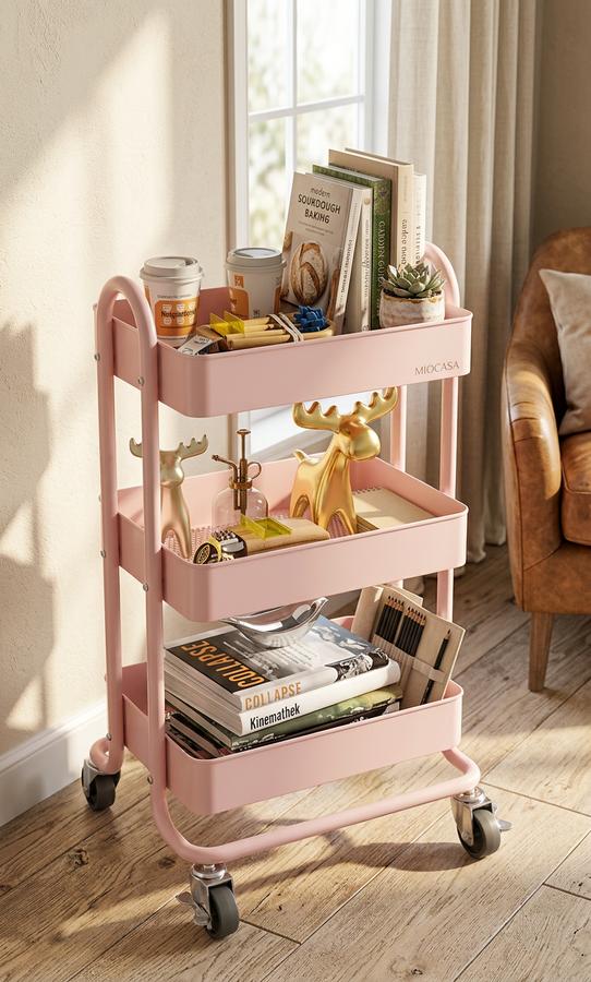3-Tier Rolling Cart in kitchen setting